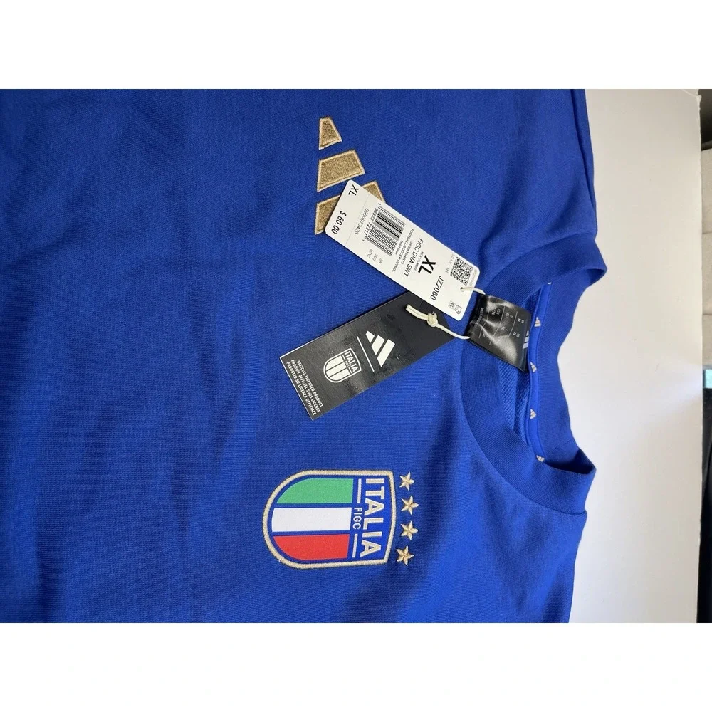 Adidas Italy Soccer Men's Crew DNA Sweatshirt Blue Size XL New